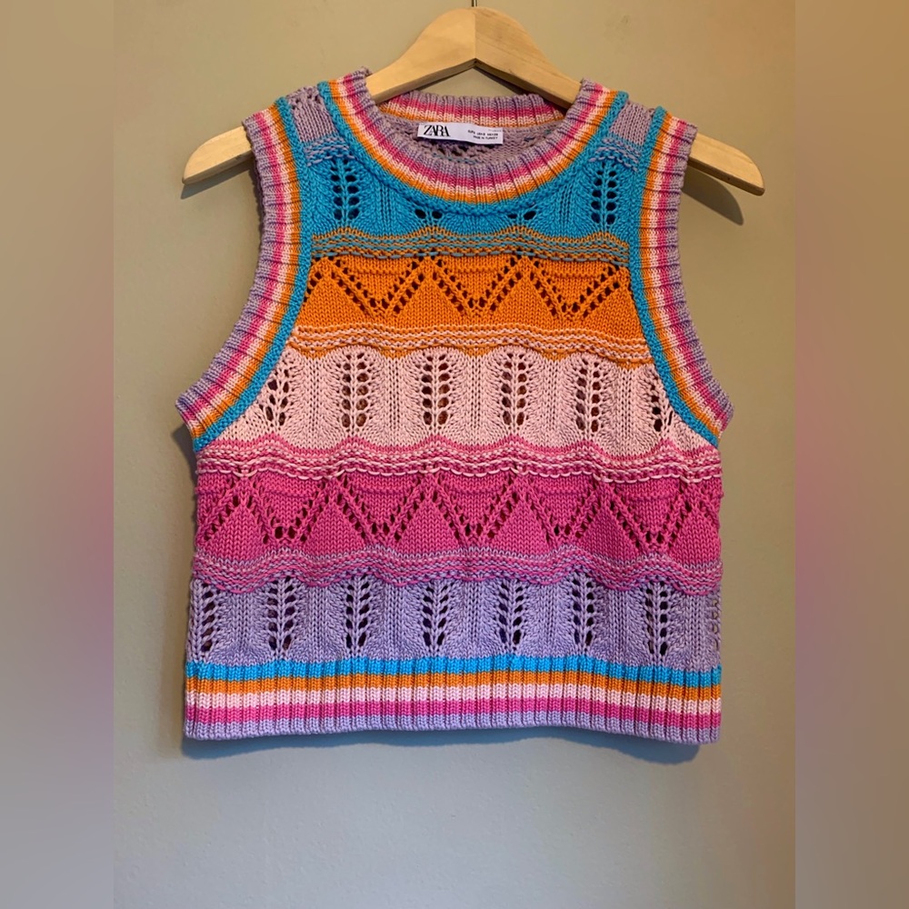 Zara Multicolor Knit Tank Top